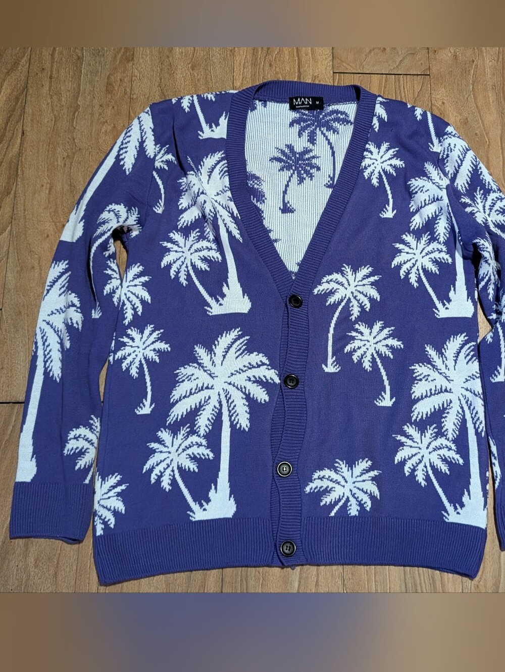 Mens Palm Tree Knit Bottoms - Purple